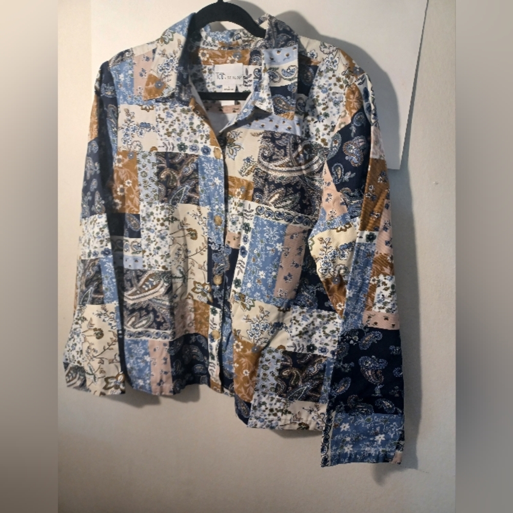 The Tog Shop 100% Cotton Lightweight Button-up Mixed Print Jacket Pre-owned L
